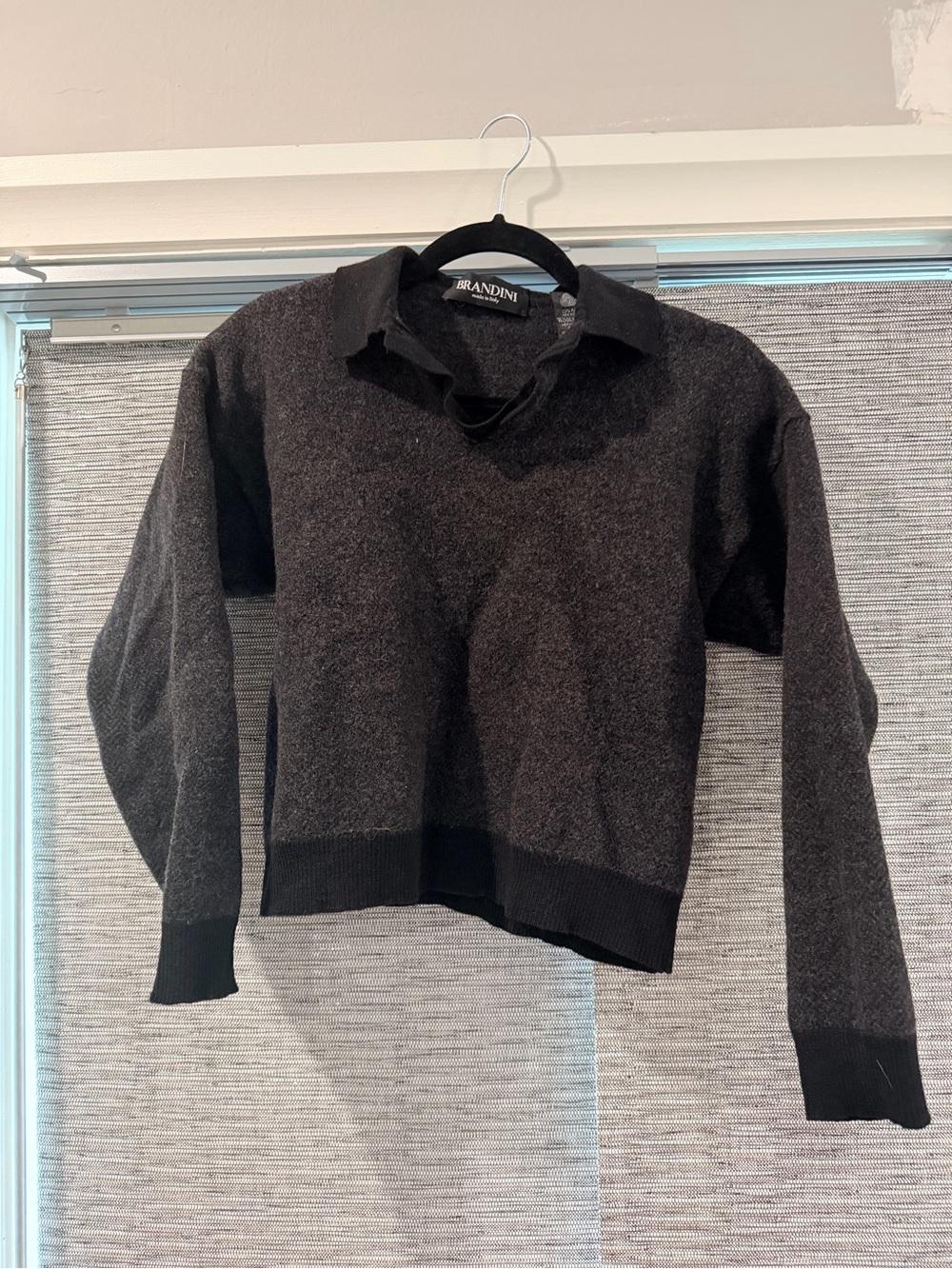 Brandini Women's Dark Gray Collared Pullover Sweater - Picture 1 of 2